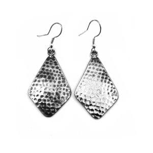 Anju Engraved Dangle Antiqued Silver Plated Earrings with Dots Pattern - HER Home Design Boutique