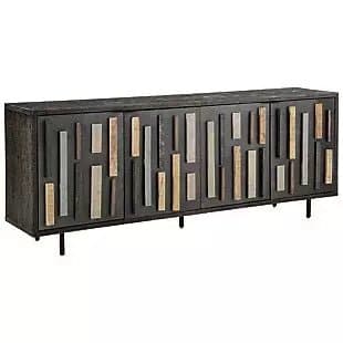 Art Deco 4 Door Accent Cabinet in Black - HER Home Design Boutique