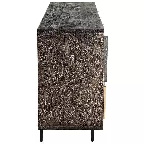 Art Deco 4 Door Accent Cabinet in Black - HER Home Design Boutique