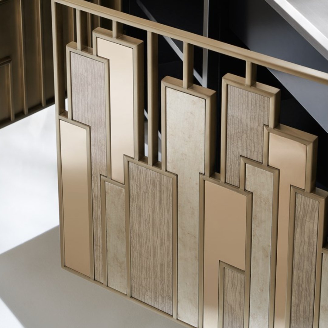 Art Deco Midtown Accent Cabinet with Mixed Metals - HER Home Design Boutique