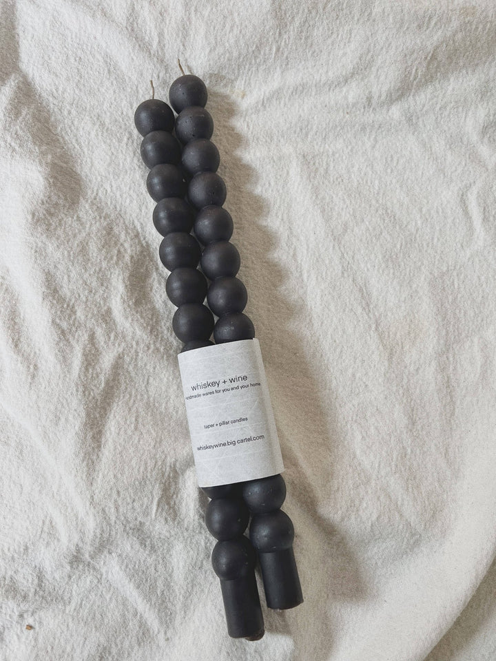 Bauble Taper Candle in Black - Set of Two - HER Home Design Boutique