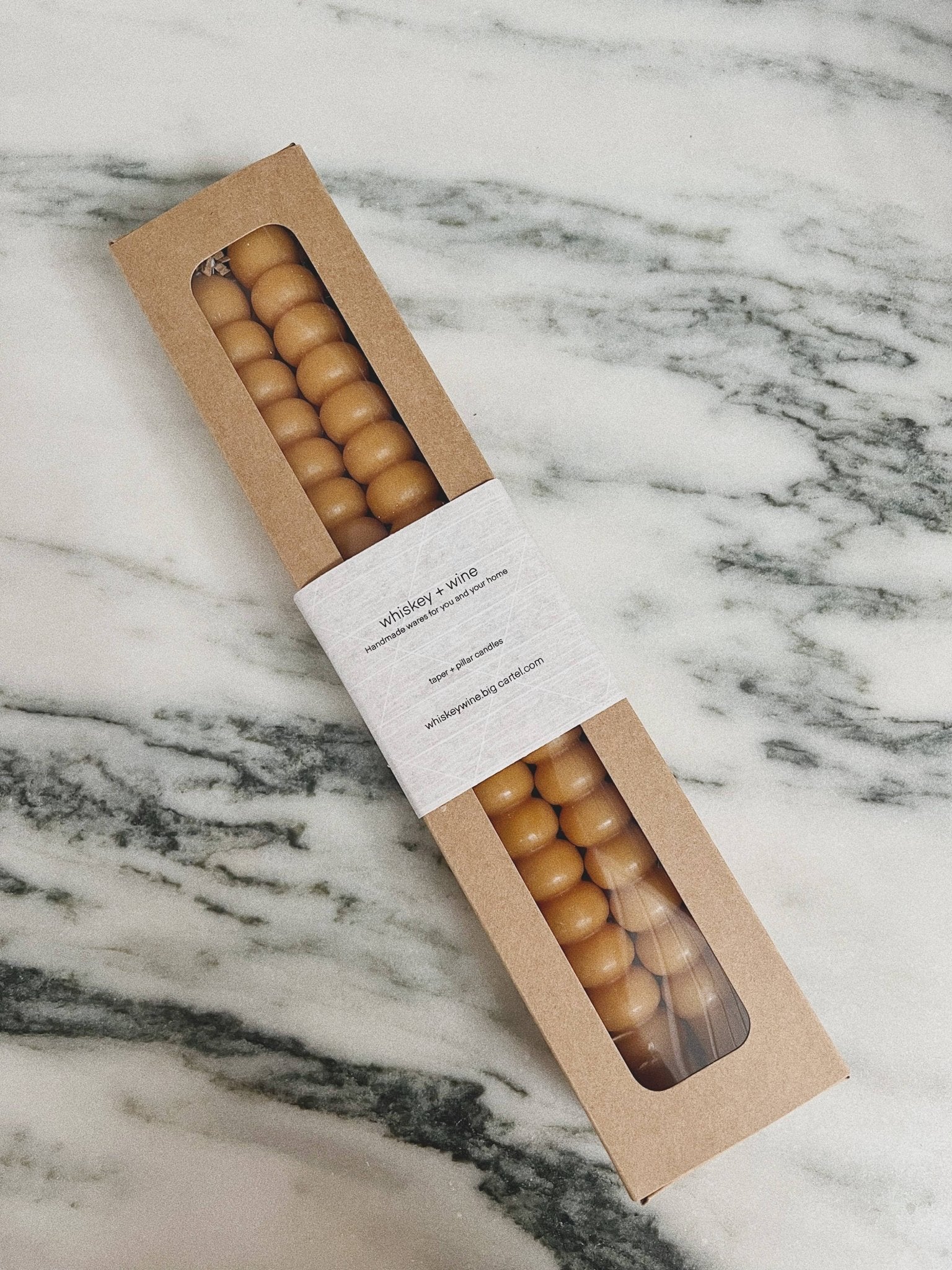 Bauble taper candle: Natural beeswax - HER Home Design Boutique