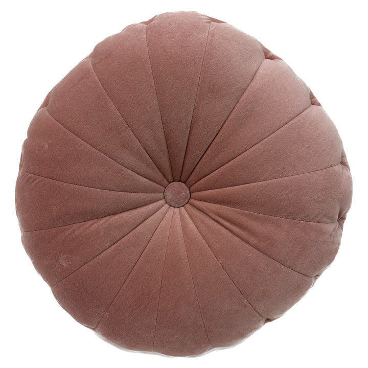 Blush Pink Velvet Pillow with Tufted Sides - HER Home Design Boutique