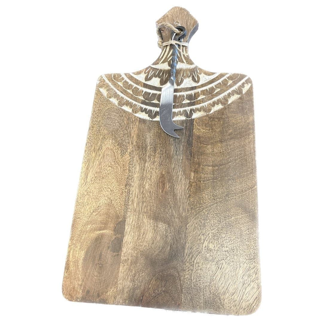 Boho Decrotive Cutting Board with Cheese Knife - HER Home Design Boutique