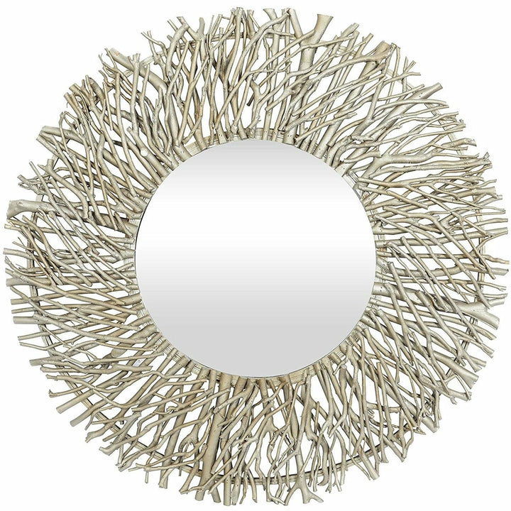 Branches Contemporary Wall Mirror in Silver, 34" - HER Home Design Boutique