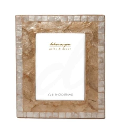 Capiz Shell Mosaic Photo Frame in Gold - 4x6 - HER Home Design Boutique