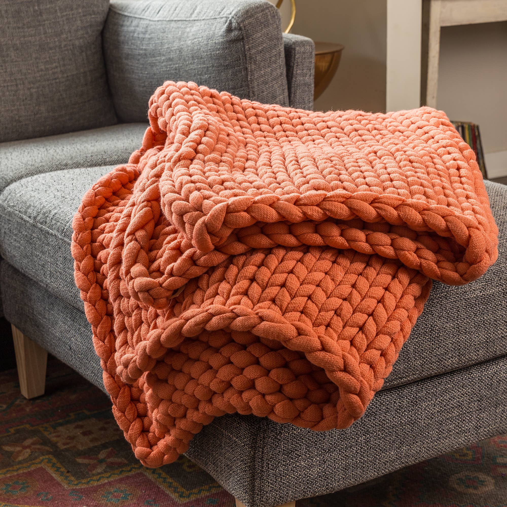 Chunky Knit Throw - 17 colors: Mauve - HER Home Design Boutique