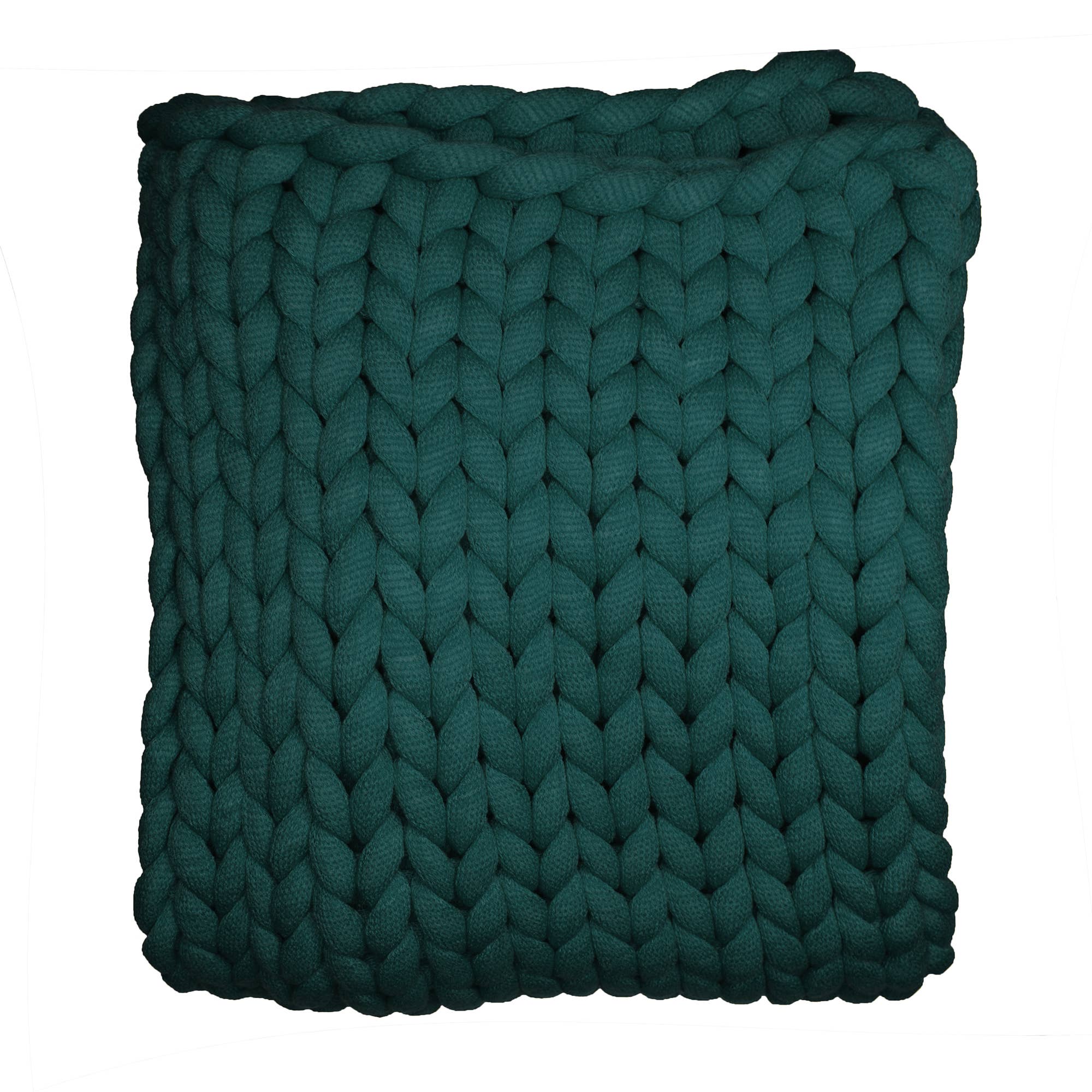 Chunky Knit Throw - 17 colors: Peacock - HER Home Design Boutique