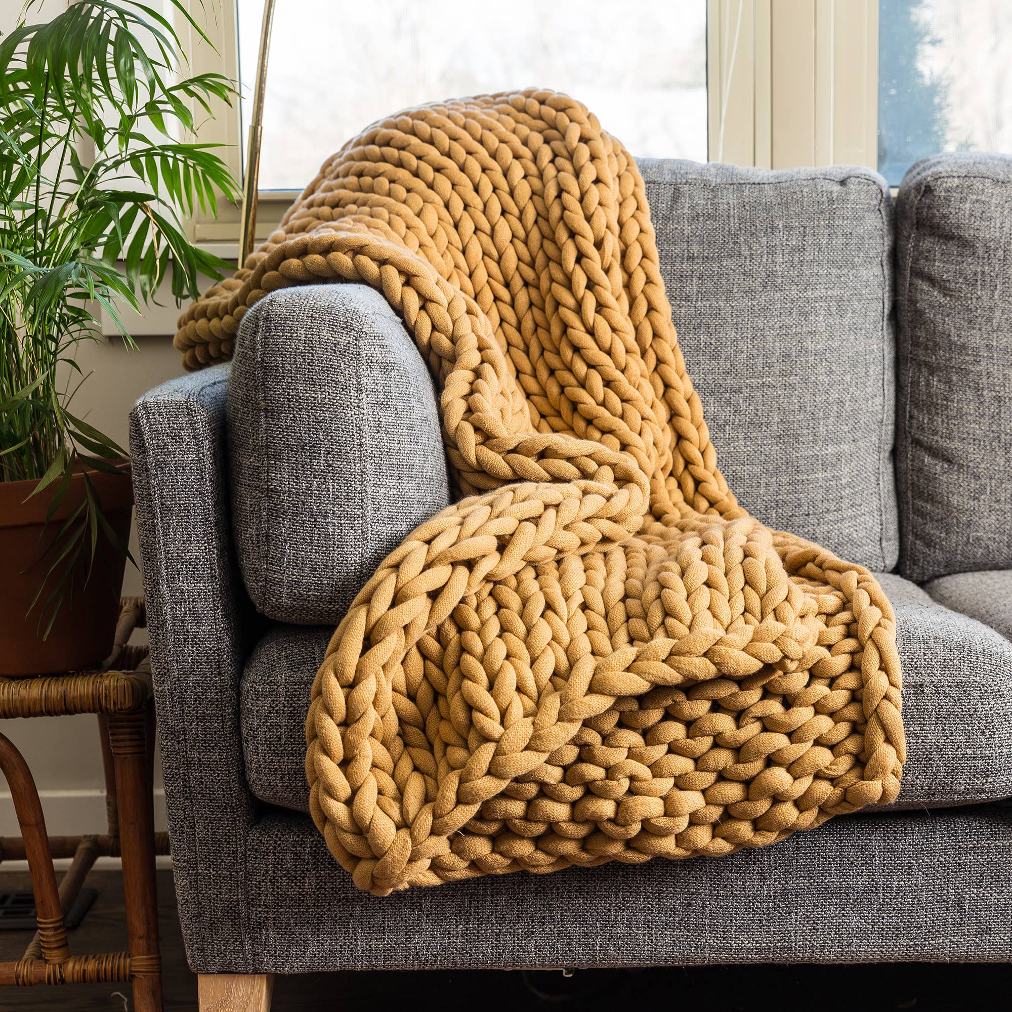 Chunky Knit Throw - 17 colors: Sage - HER Home Design Boutique