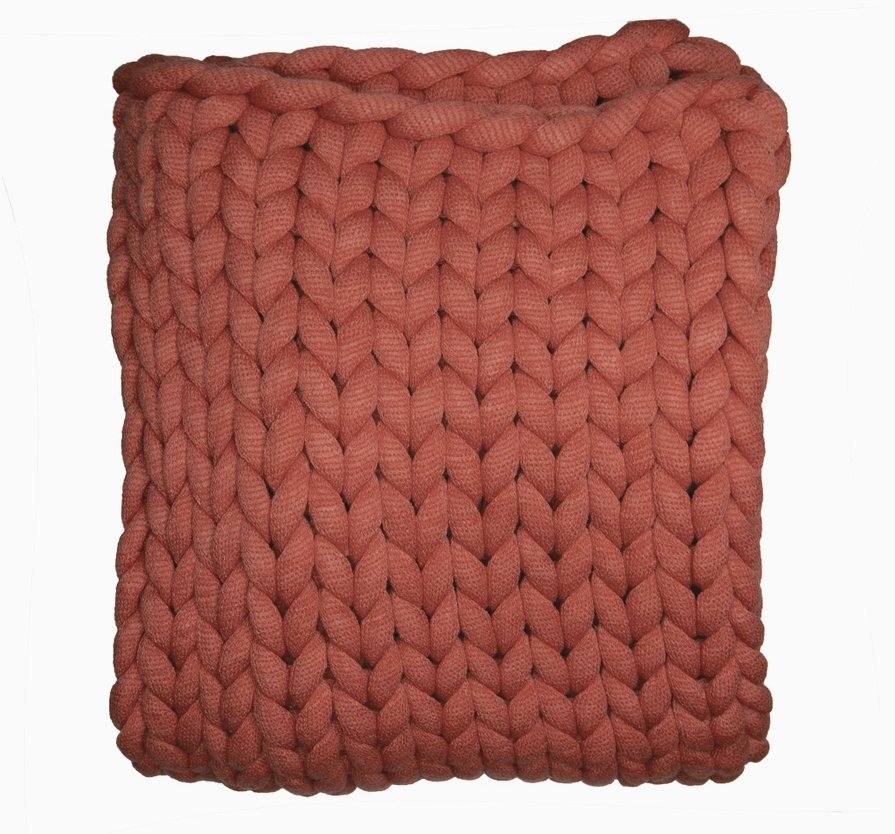 Chunky Knit Throw in Mauve - HER Home Design Boutique