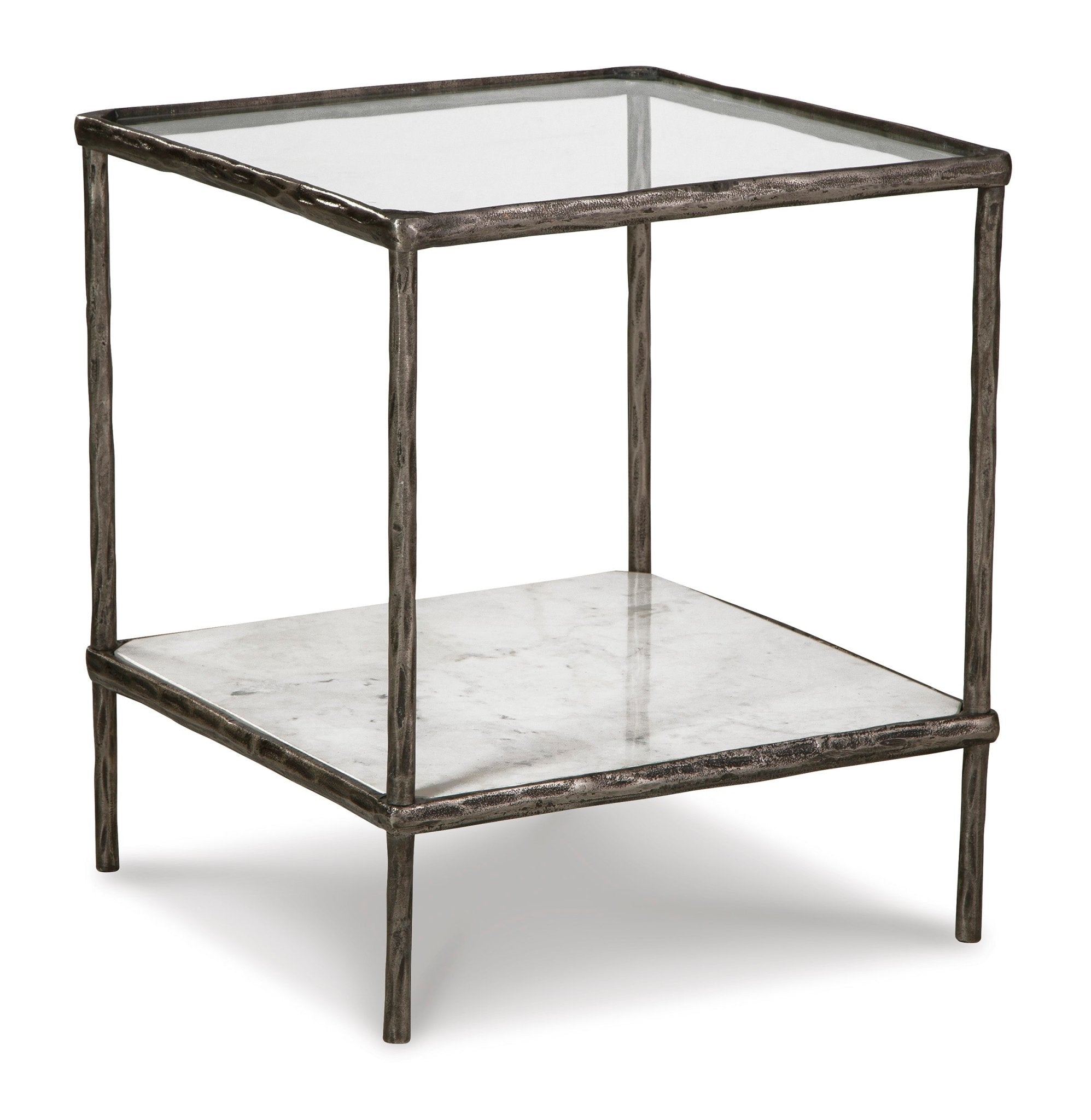 Contemporary Accent Table in Antique Pewter - HER Home Design Boutique