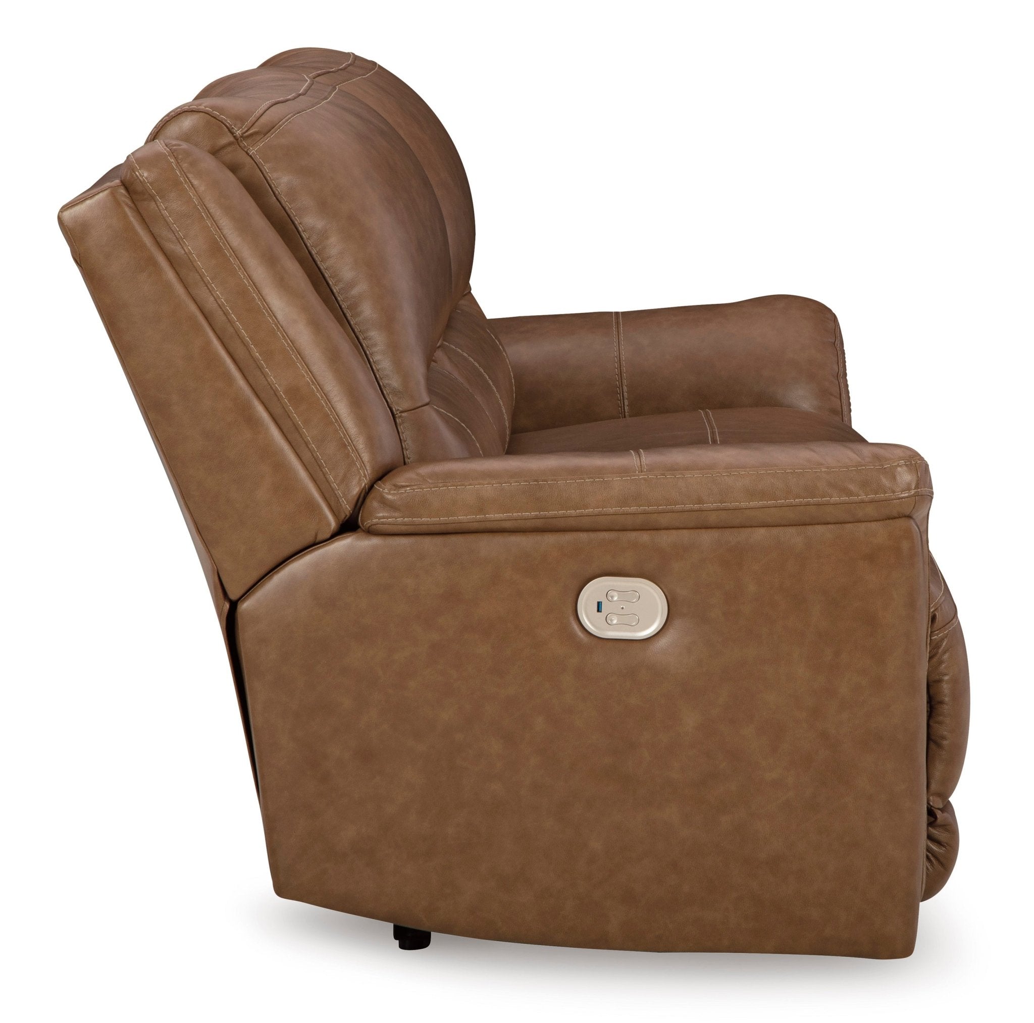 Contemporary Power Reclining Loveseat with Center Console - HER Home Design Boutique