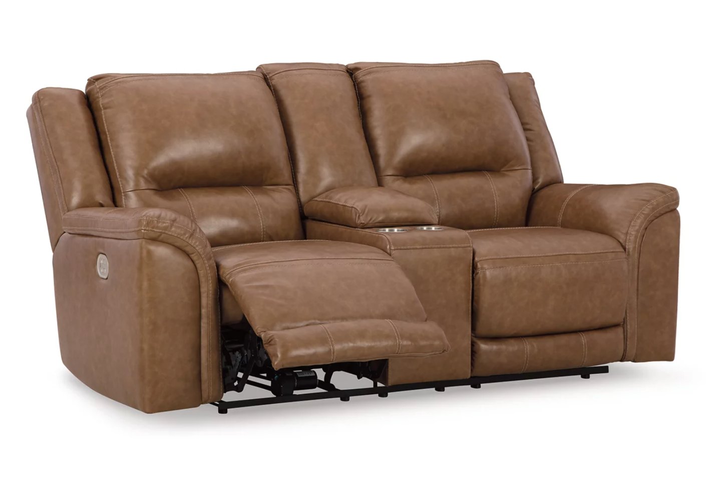 Contemporary Power Reclining Loveseat with Center Console - HER Home Design Boutique
