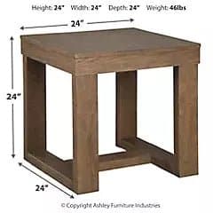 Contemporary Square End Table in Warm Brown - HER Home Design Boutique