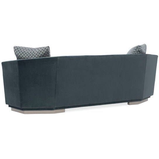 Expressions Curved Sofa in Blue-Gray - HER Home Design Boutique