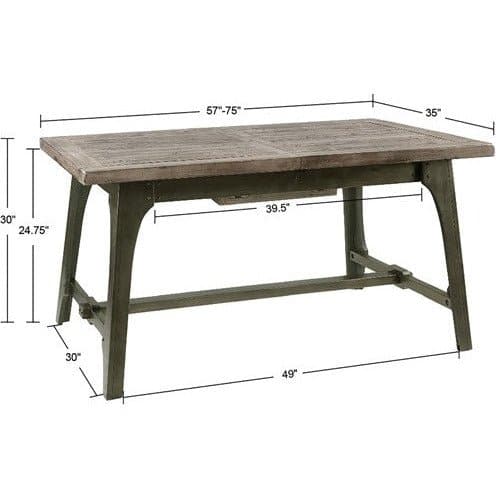 Extendable Distressed Vintage Industrial Dining Table (LTL) - HER Home Design Boutique