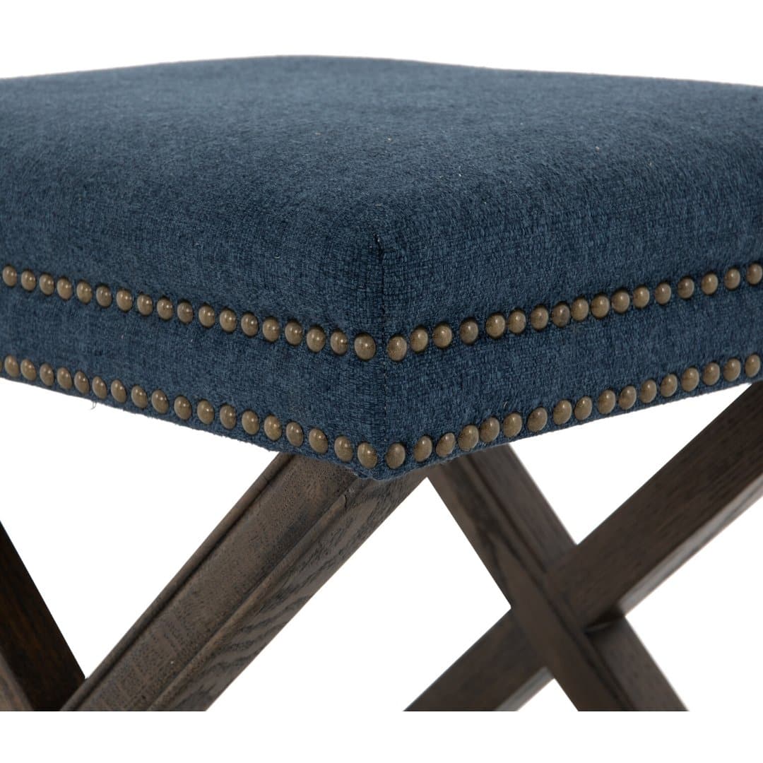 Eylse Swivel Ottoman in Indigo - HER Home Design Boutique