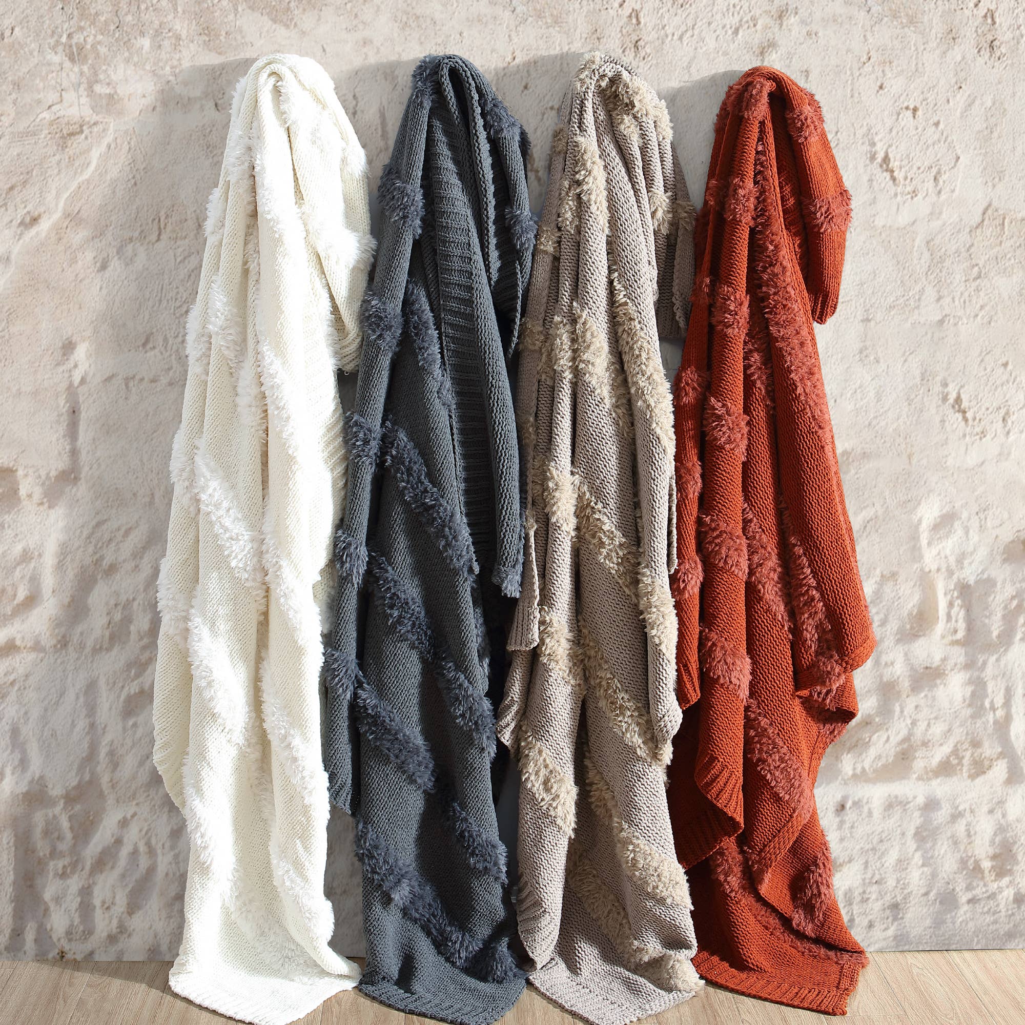 Farrah 50 x 60 Inch Throw: Ivory - HER Home Design Boutique