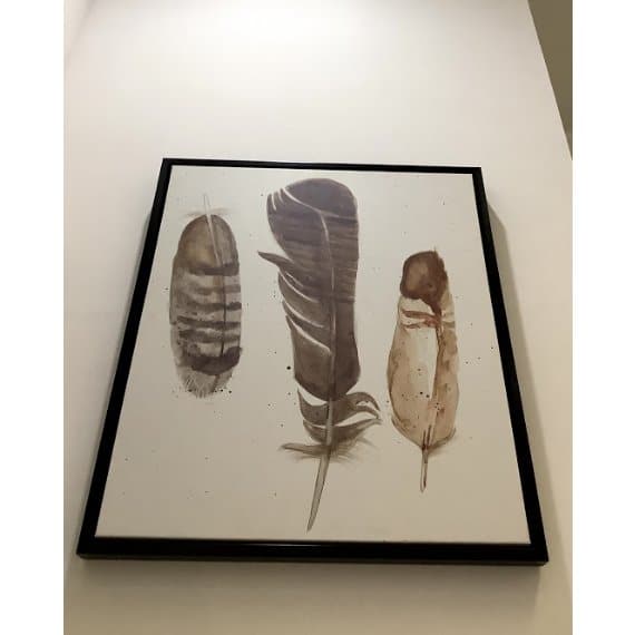 Feather Watercolor Painting 34"X44" - HER Home Design Boutique