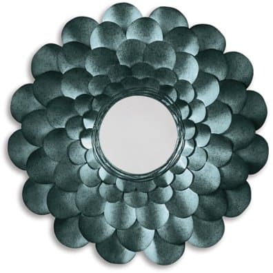 Floral Petal Mirror in Teal - HER Home Design Boutique