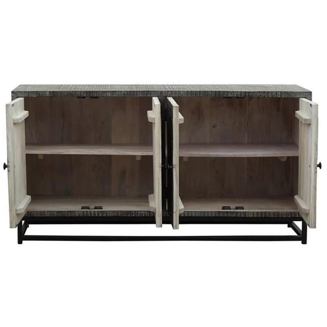 Four Door Credenza in Brownish Gray - HER Home Design Boutique