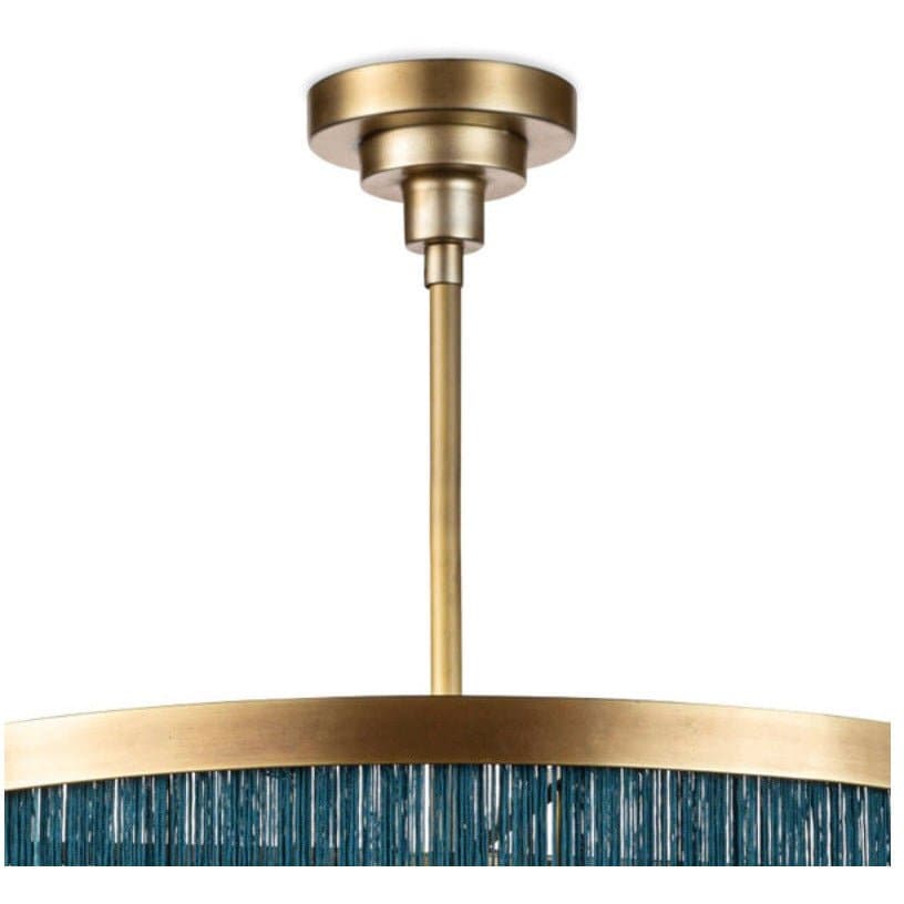 Fringe Chandelier in Gold and Peacock - HER Home Design Boutique