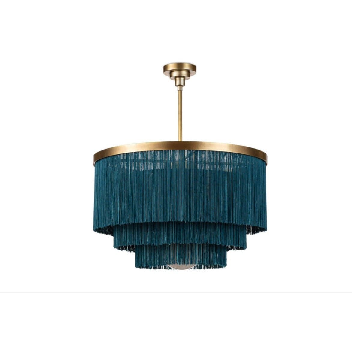 Fringe Chandelier in Gold and Peacock - HER Home Design Boutique
