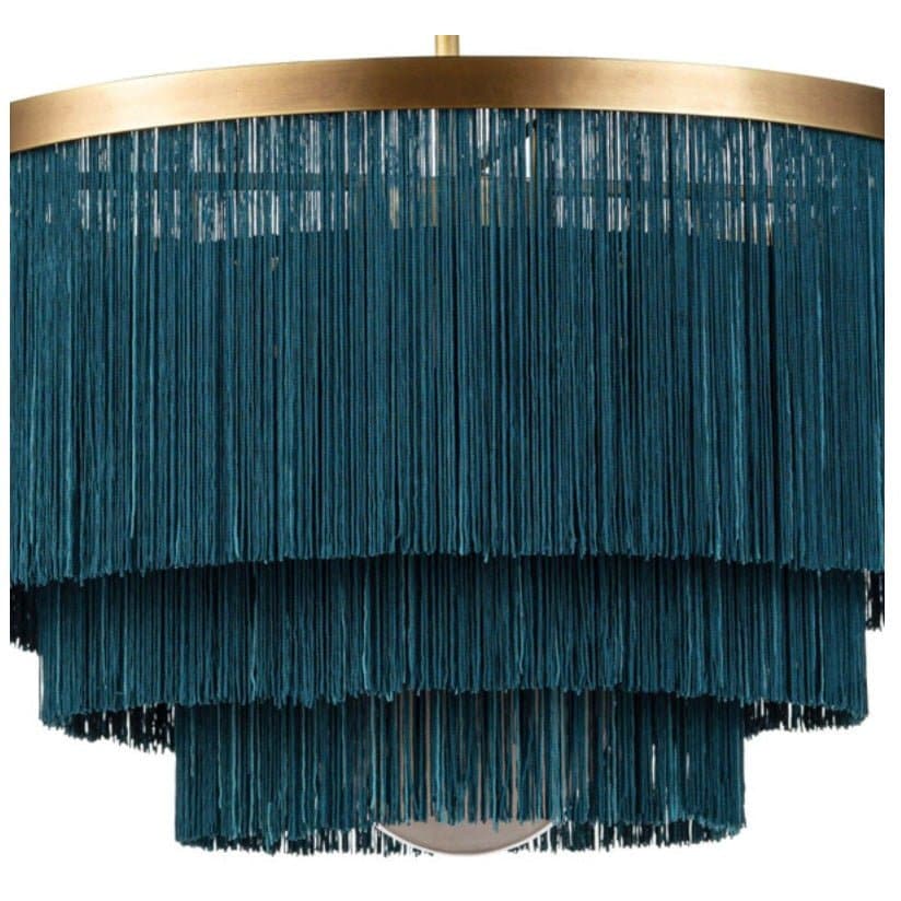 Fringe Chandelier in Gold and Peacock - HER Home Design Boutique