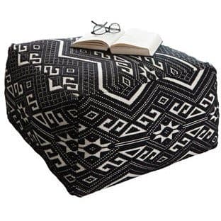 Geometric Accent Stool in Black And White - HER Home Design Boutique
