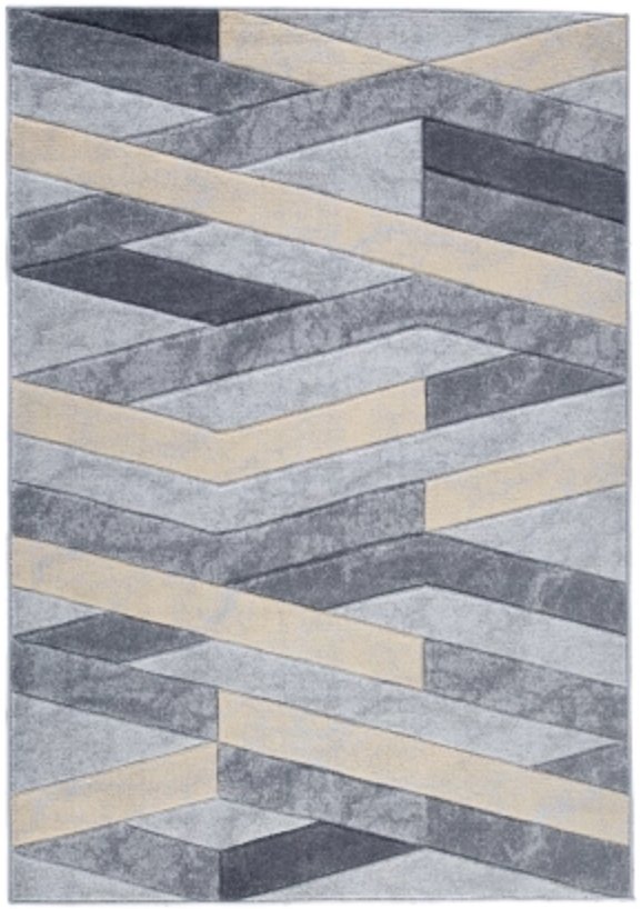 Geometric Embossed Arrea Rug in Blue (7'5" x 9'6") - HER Home Design Boutique
