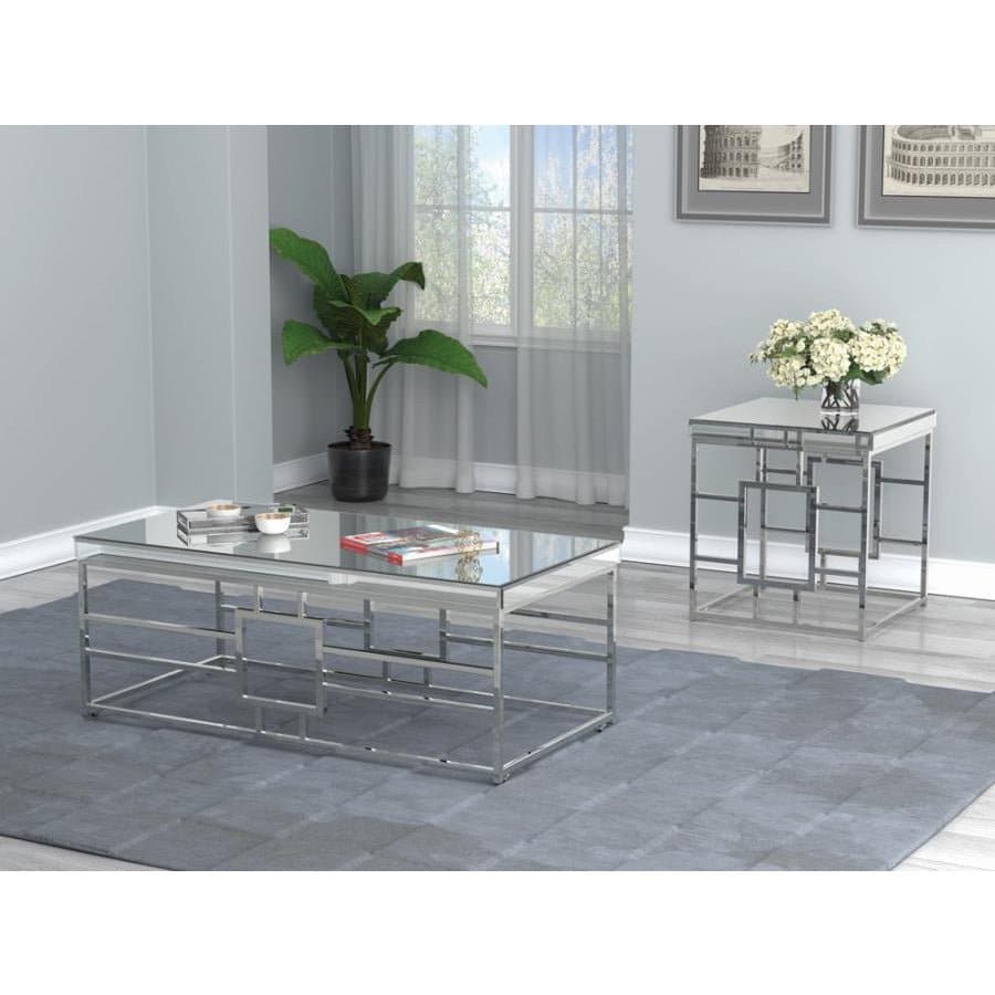 Geometric Frame Coffee Table in Chrome - HER Home Design Boutique