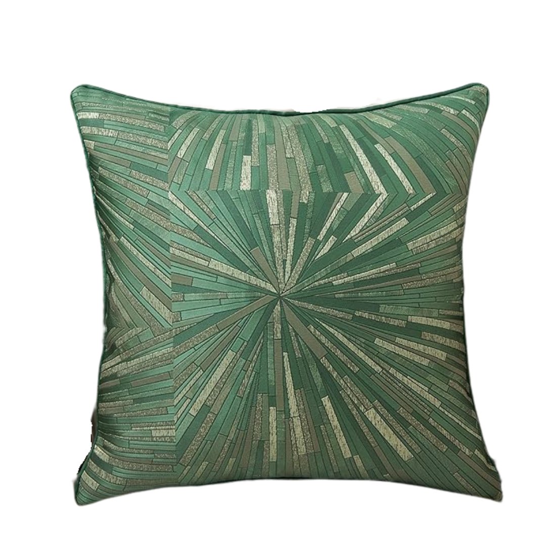 Geometric Sunburst Throw Pillow in Green (20x20) - HER Home Design Boutique