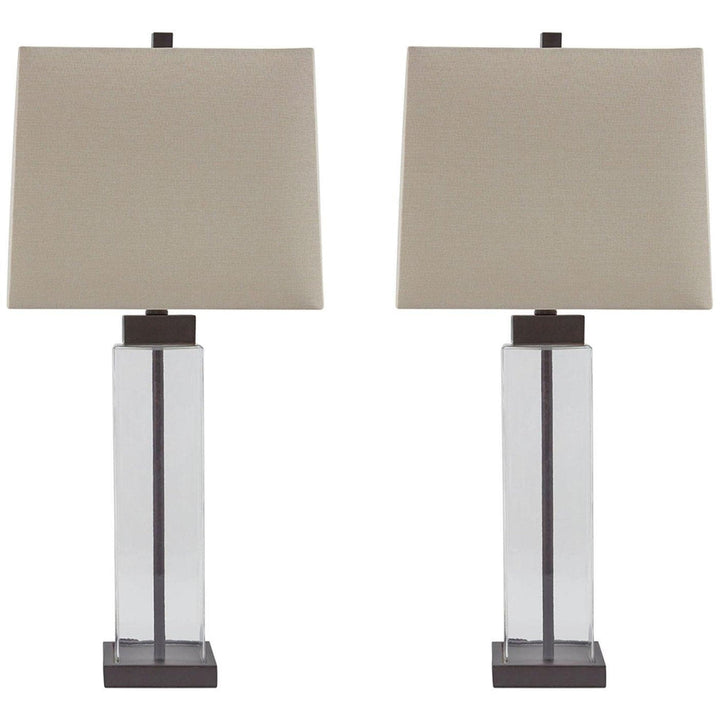 Glass Table Lamp in Clear / Bronze (Set of 2) - HER Home Design Boutique