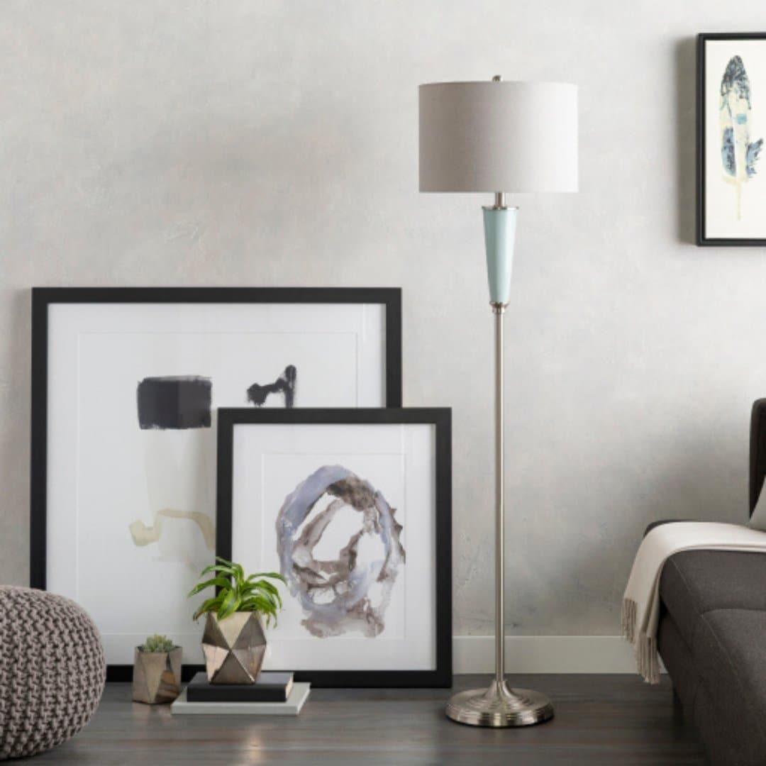 Goswell Floor Lamp in Gray and Green - HER Home Design Boutique