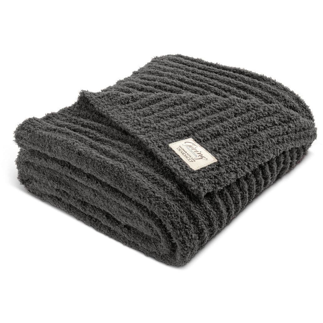 Gray Ribbed Blanket - HER Home Design Boutique