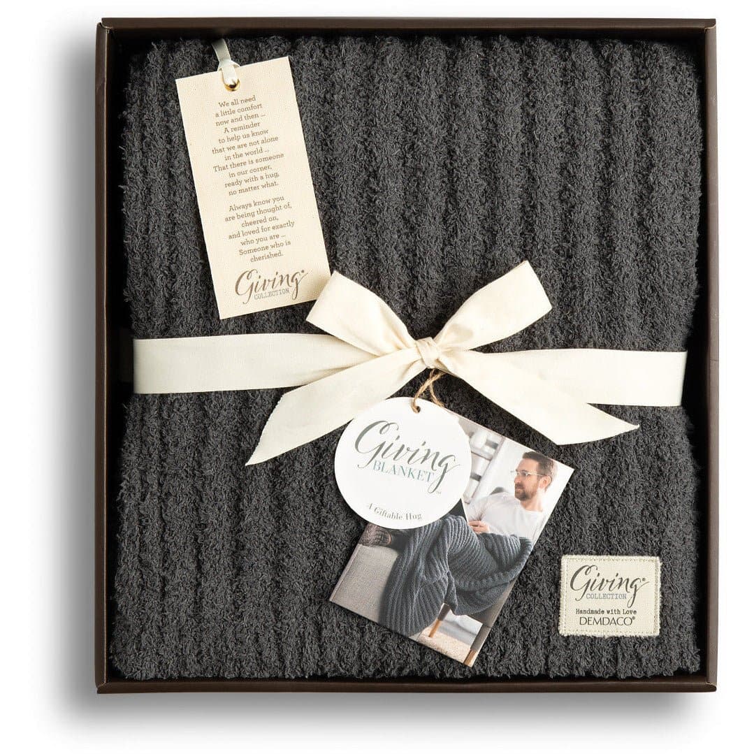 Gray Ribbed Blanket - HER Home Design Boutique