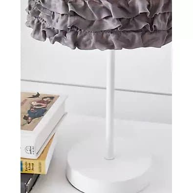 Gray Ruffle Table Lamp - HER Home Design Boutique