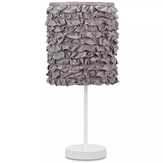 Gray Ruffle Table Lamp - HER Home Design Boutique