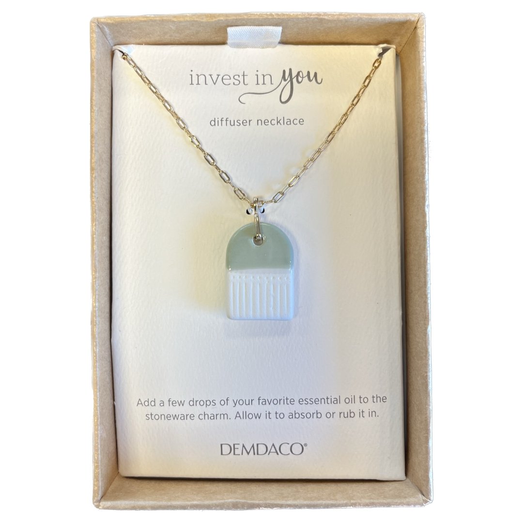 Green Aromatherapy Necklace - HER Home Design Boutique
