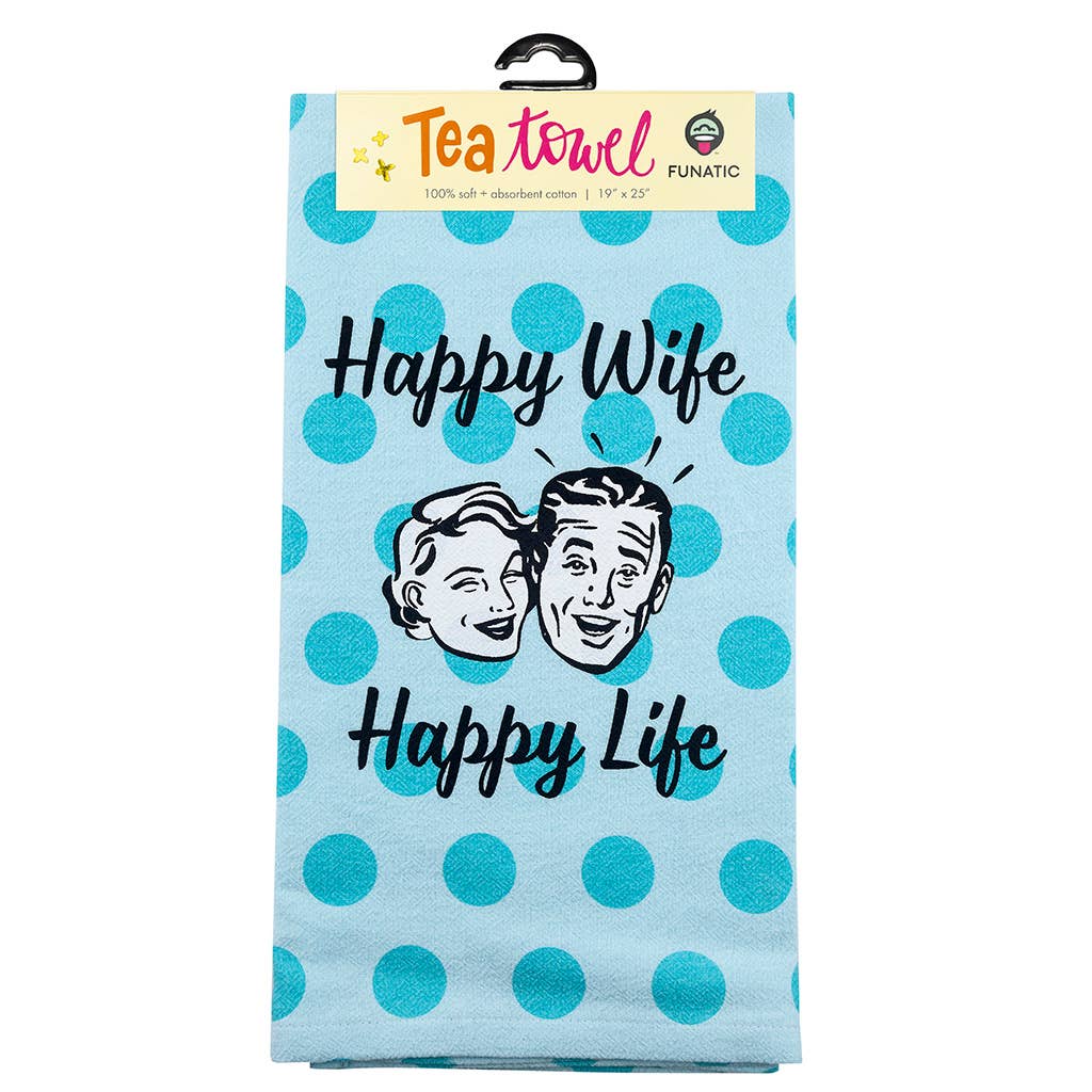 Happy Wife Happy Life Kitchen Tea Towel - HER Home Design Boutique