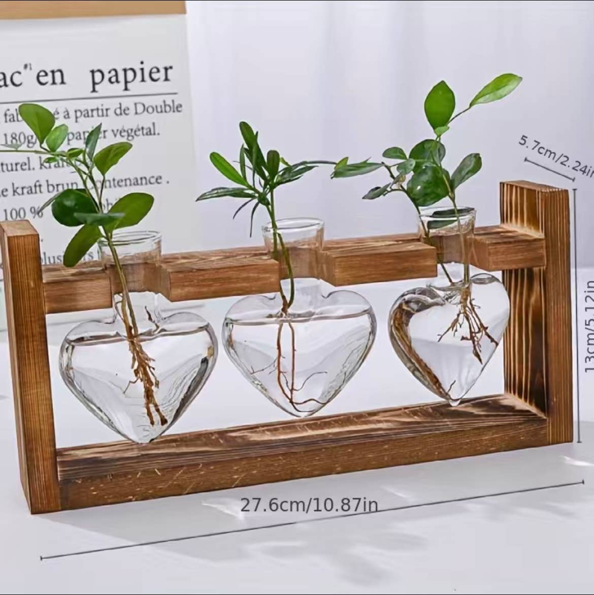 Heart Hydroponic Planter, Flower Pot, Mini Plant: Three Bottle - HER Home Design Boutique