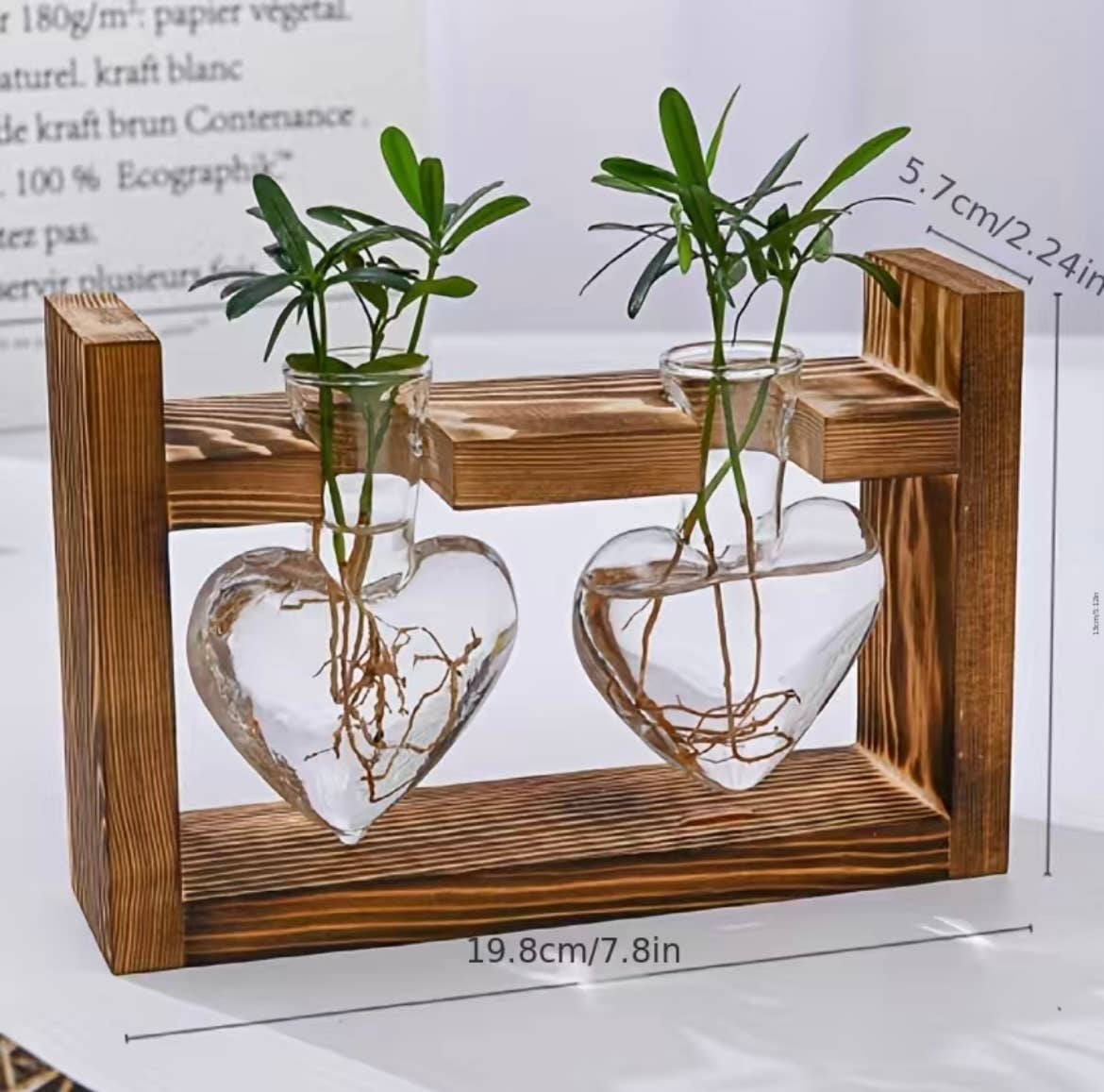 Heart Hydroponic Planter, Flower Pot, Mini Plant: Three Bottle - HER Home Design Boutique