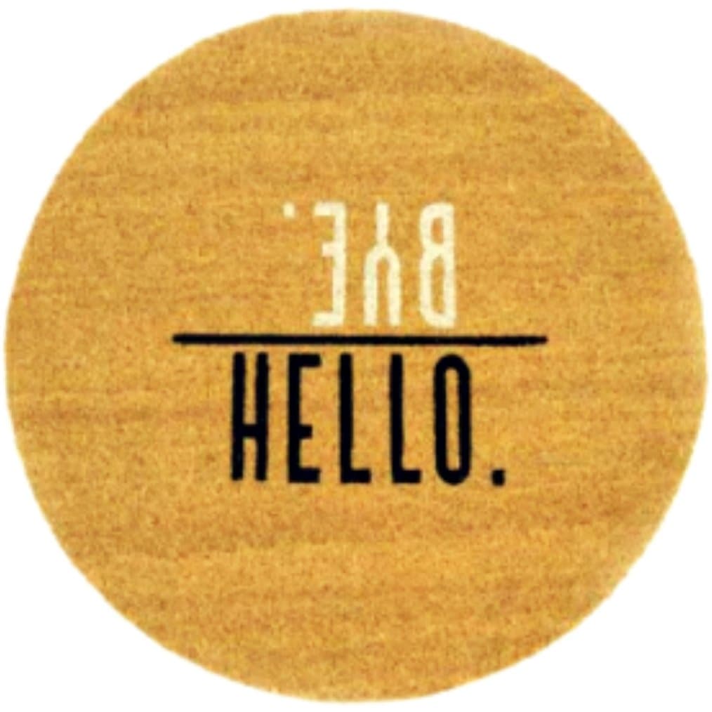 Hello Bye Coir Outdoor Doormat Round - HER Home Design Boutique