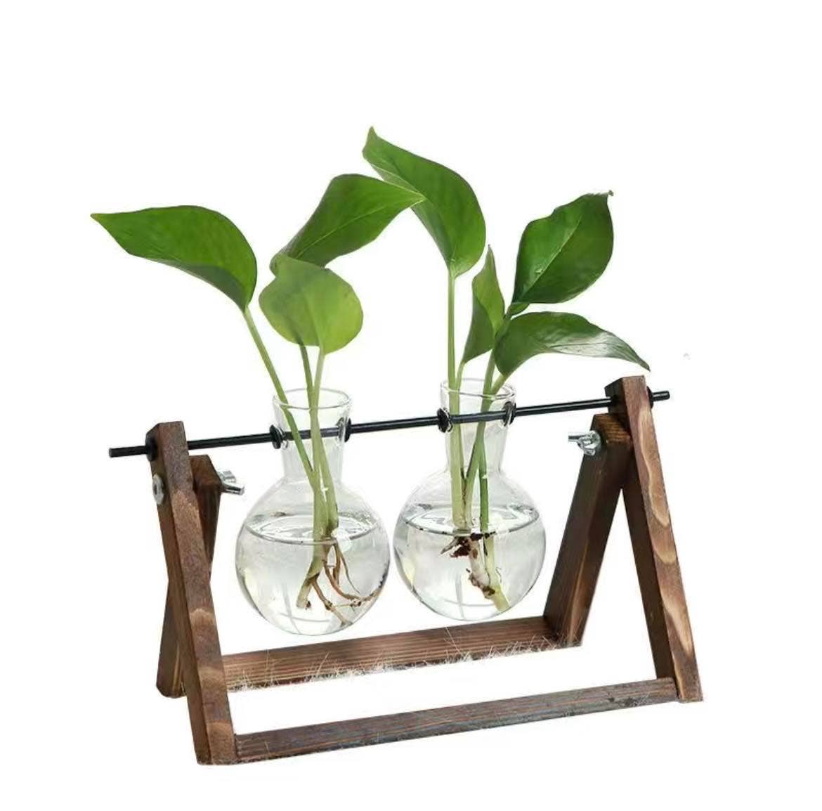 Hydroponic Planter, Flower Pot, Mini Plant: Two Bottle - HER Home Design Boutique