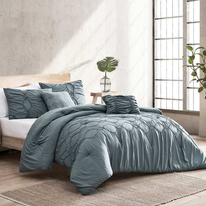 Liza 5 Piece Comforter Set: King - HER Home Design Boutique