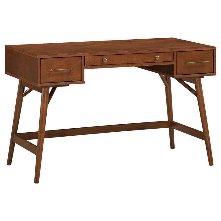 Mid-Century Modern 3-Drawer Writing Desk in Walnut - HER Home Design Boutique