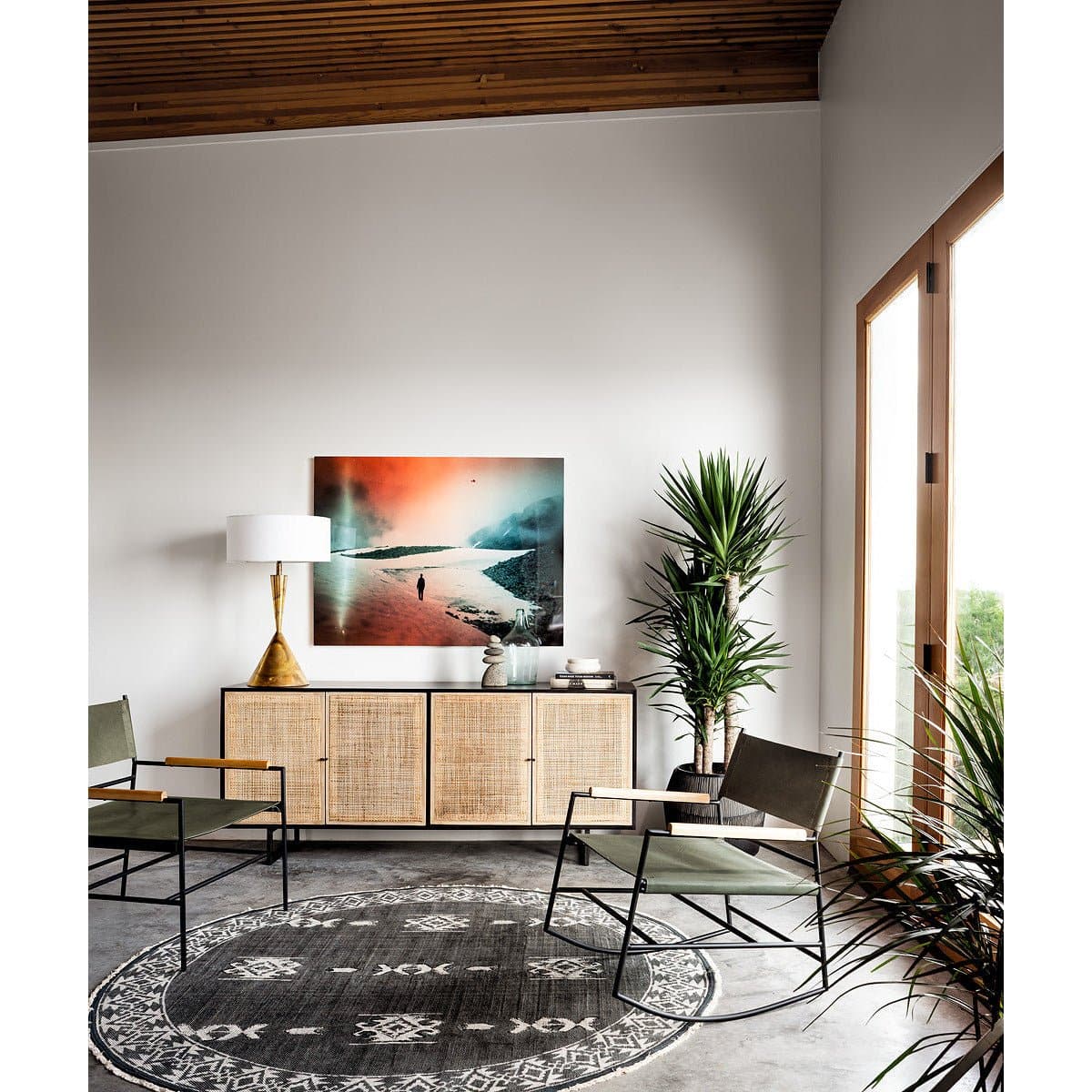 Mid-Century Modern Accent Cabinet in Blackwash - HER Home Design Boutique