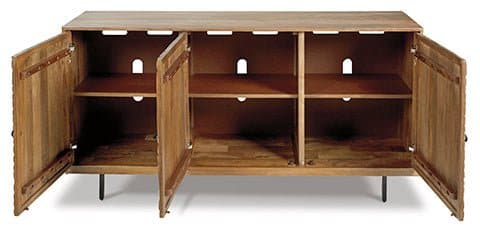 Mid-Century Modern Accent Cabinet in White-Washed Natural - HER Home Design Boutique