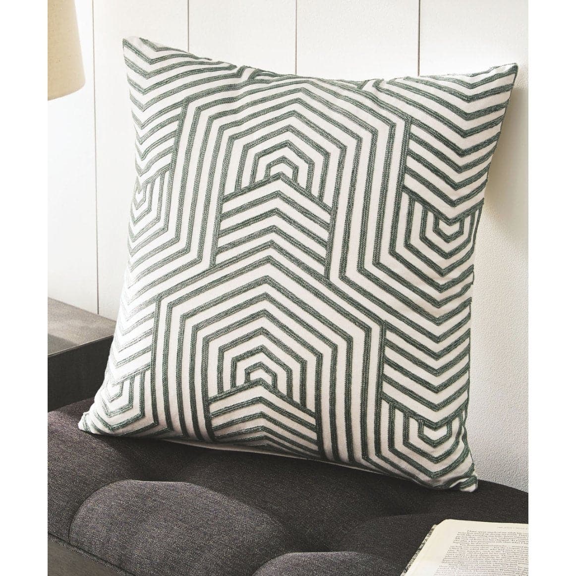 Mid-Century Modern Accent Pillow in Sage and White (Set of 2) - HER Home Design Boutique