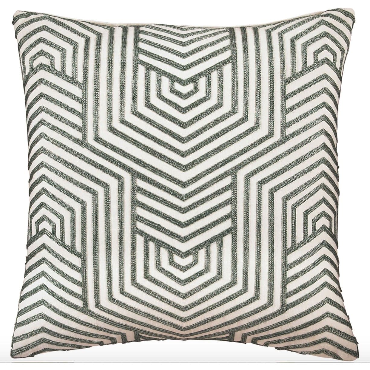 Mid-Century Modern Accent Pillow in Sage and White (Set of 2) - HER Home Design Boutique